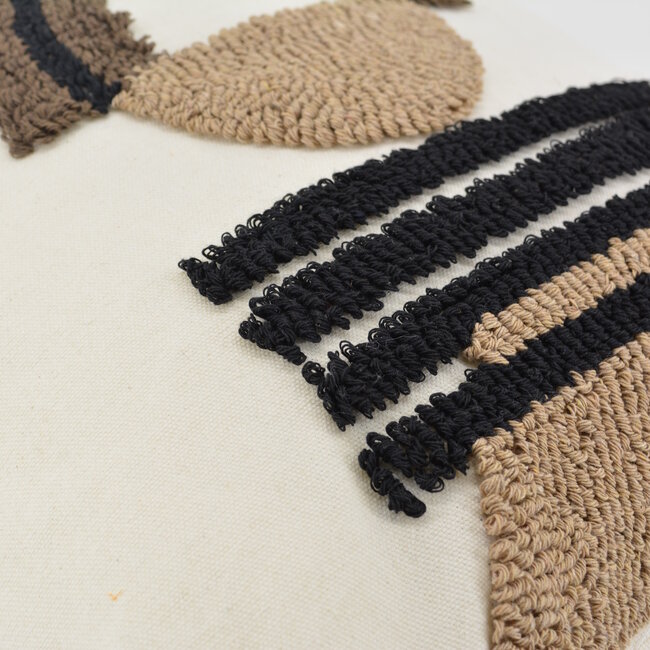 Sierkussen Embroidery Boho Brown | 45  x 45 cm | Katoen
