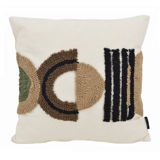 NOVÉE Embroidery Boho Brown Kissenbezug | 45x45 cm | Baumwolle