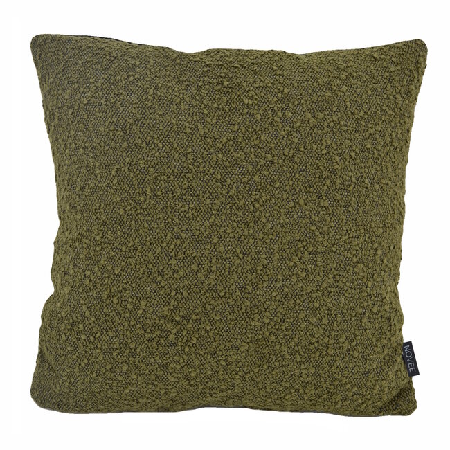 Velvet Boucle Groen/Zwart | 45 x 45 cm | Kussenhoes | Polyester