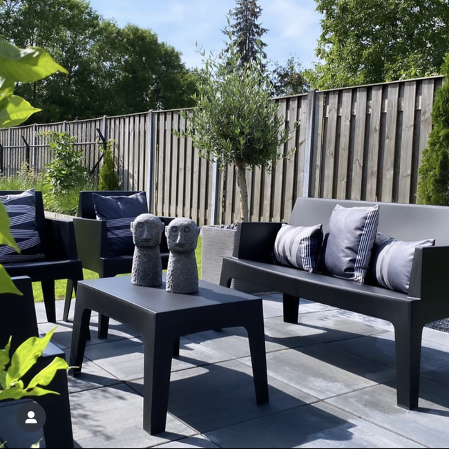 Zwart/Wit Vierkant - Outdoor Kussenhoes | 45x45 cm | Polyester