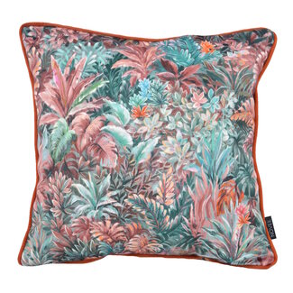 NOVÉE Velvet Jungle Red Kissenbezug | 45x45 cm | Samt/Polyester