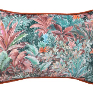 Sierkussen Velvet Jungle Red | 30 x 50  cm | Velvet/Polyester