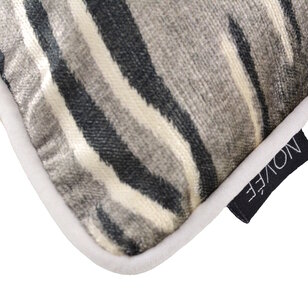 Velvet Silver Zebra Kissenbezug | 45x45 cm | Samt/Polyester