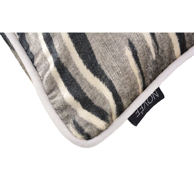 Velvet Silver Zebra Kissenbezug | 45x45 cm | Samt/Polyester