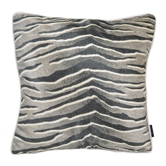 NOVÉE Sierkussen Velvet Silver Zebra | 45 x 45 cm | Velvet/ Polyester