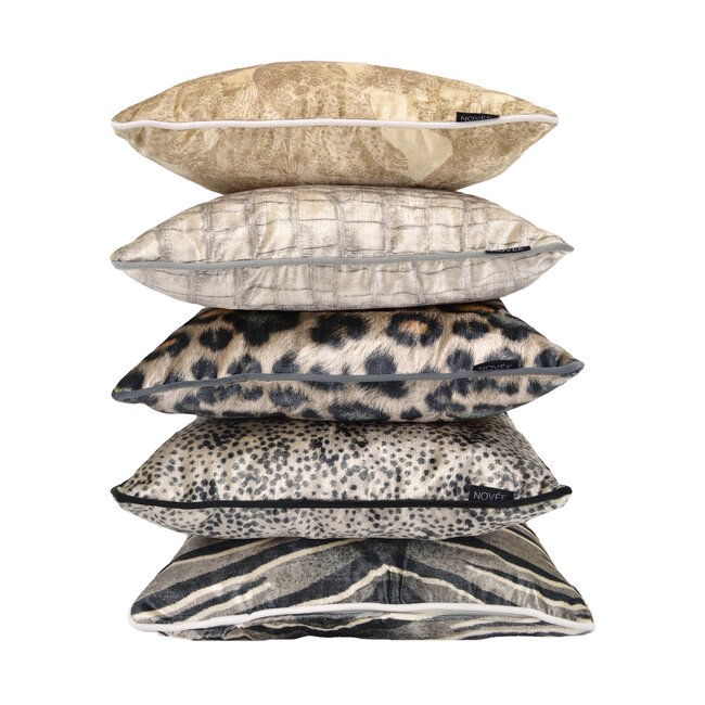 Sierkussen Velvet Silver Zebra | 45 x 45 cm | Velvet/ Polyester