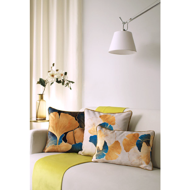 Velvet Ginkgo #1 Kissenbezug | 45x45 cm | Samt/Polyester