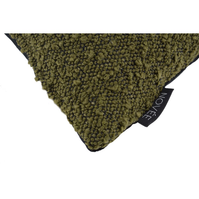 Sierkussen Velvet Boucle Groen/Zwart |  45 x 45 cm | Velvet/Polyester