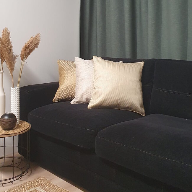 Nura Ivory / Gold | 45 x 45 cm | Kussenhoes | Polyester