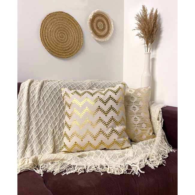 Java Gold / Natural | 45 x 45 cm | Kussenhoes | Katoen