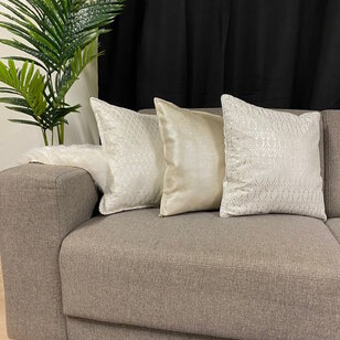 Hila Silver/White Kussenhoes | 45x45 cm | Polyester