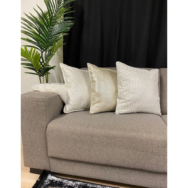 Hila Silver/White Kussenhoes | 45x45 cm | Polyester