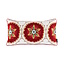 NOVÉE Sierkussen Red Flower Aztec Long | 30 x 50 cm | Katoen/Linnen