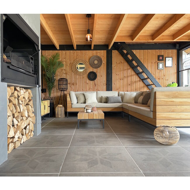 Malibu Sunset Grey - Outdoor Kussenhoes | 45x45 cm | Bouclé/PP