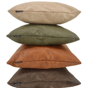 Dallas Leather Green Kissenbezug | 45x45 cm | Leder/Polyester
