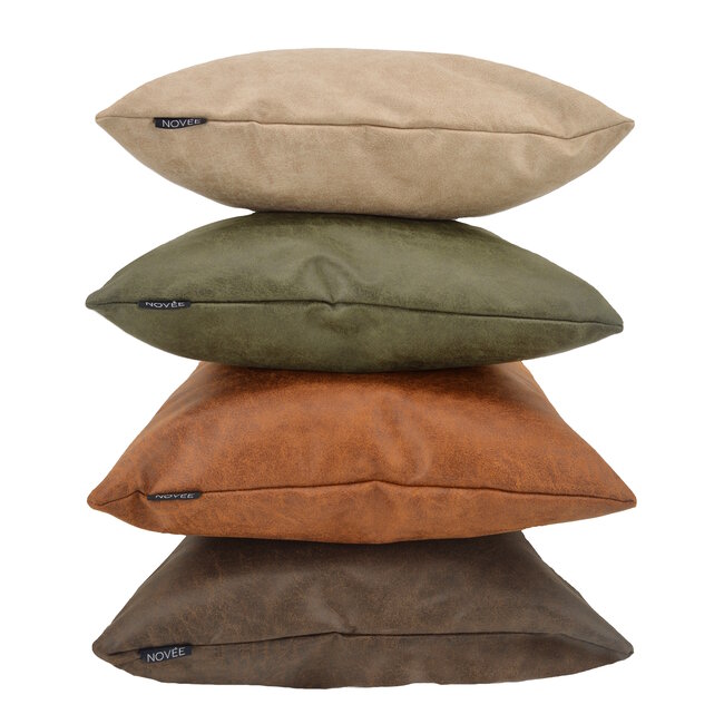 Dallas Leather Green | 45 x 45 cm | Kussenhoes | Leder/Polyester