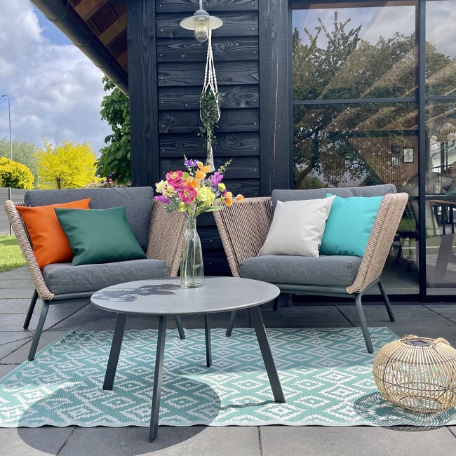 Jax Aqua - Outdoor Kussenhoes | 45x45 cm | PU Leder