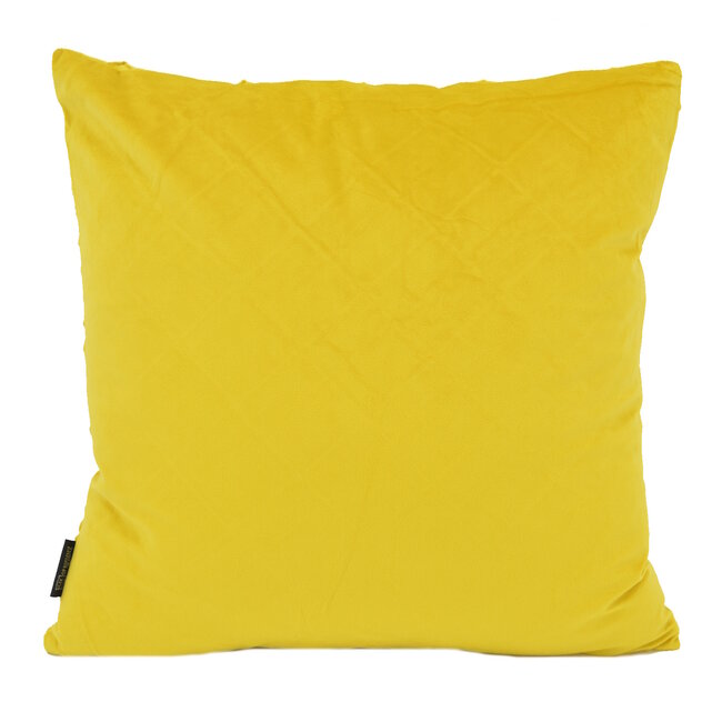 Velvet Cross Geel | 45 x 45 cm | Kussenhoes | Velvet/Polyester