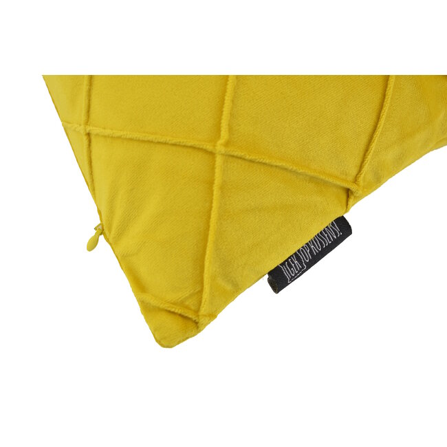 Velvet Cross Geel | 45 x 45 cm | Kussenhoes | Velvet/Polyester