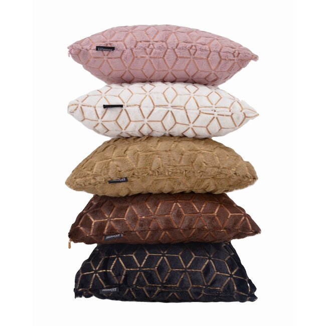 White/Rose Geometric Kussenhoes | 45x45 cm | Polyester