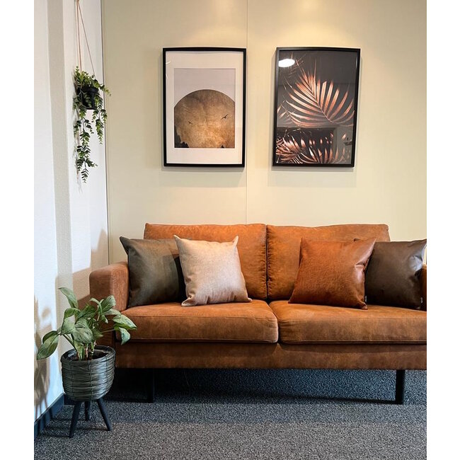 Dallas Leather Sand | 45 x 45 cm | Kussenhoes | Leder/Polyester