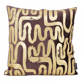 NOVÉE Naja Bruin | 45 x 45 cm | Kussenhoes | Velvet/Viscose