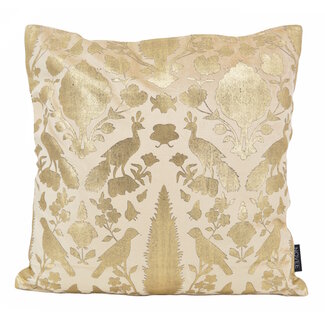 NOVÉE Damask Cream/Gold Kussenhoes | 45x45 cm | Velvet/Viscose