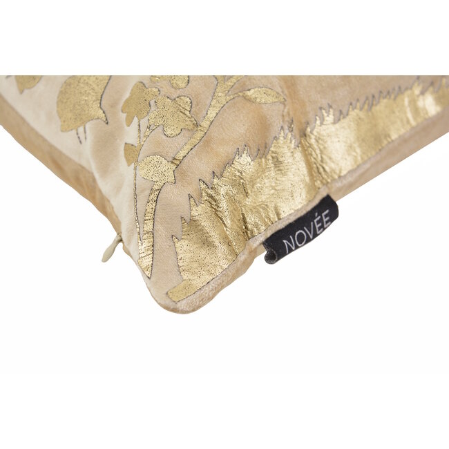 Damask Cream/Gold Kussenhoes | 45x45 cm | Velvet/Viscose