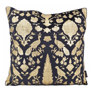 Damask Black/Gold Kissenbezug | 45x45 cm | Samt/Viskose
