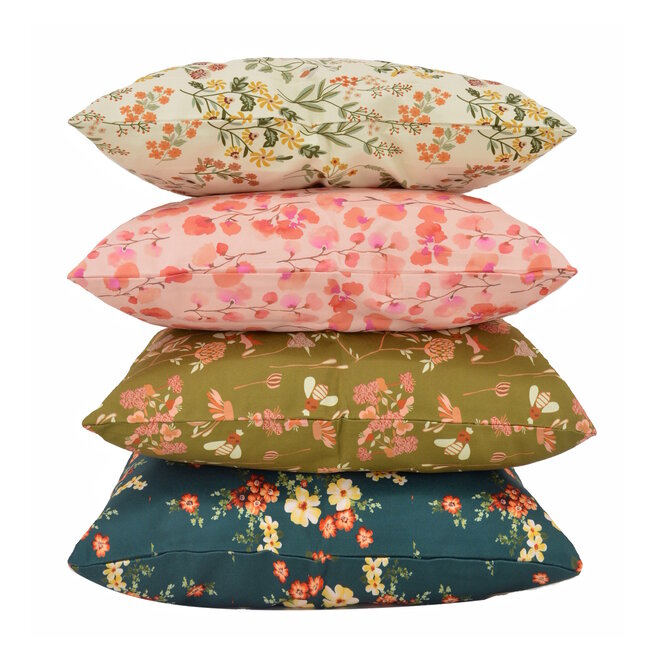 Mae Bloom Roze - Outdoor | 30 x 50 cm | Kussenhoes | Katoen