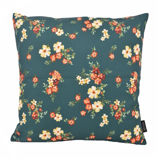 NOVÉE Mae Bloom Petrol - Outdoor Kussenhoes | 45x45 cm | Katoen