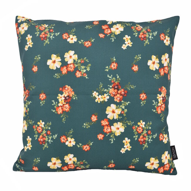 Mae Bloom Petrol - Outdoor | 45 x 45 cm |  Kussenhoes |  Katoen