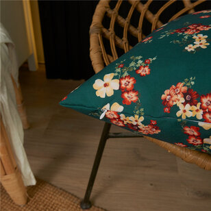 Mae Bloom Petrol - Outdoor Kissenbezug | 30x50 cm | Baumwolle