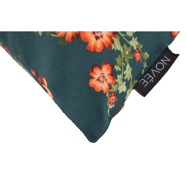 Mae Bloom Petrol - Outdoor Kissenbezug | 30x50 cm | Baumwolle