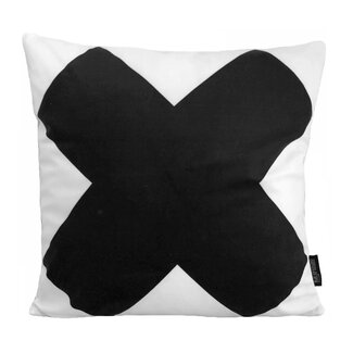 Gek op kussens! Sierkussen Big Black Cross | 45 x 45 cm | Katoen / Polyester