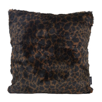 NOVÉE Sierkussen Hairy Leopard Brown | 45 x 45 cm | Polyester