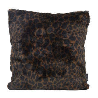NOVÉE Fluffy Leopard Braun Kissenbezug | 45x45 cm | Polyester