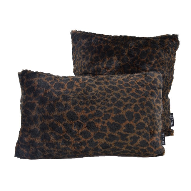 Sierkussen Fluffy Luipaard Bruin | 45 x 45 cm | Polyester