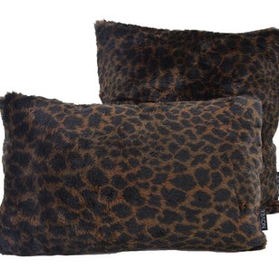 Fluffy Leopard Braun Kissenbezug | 45x45 cm | Polyester