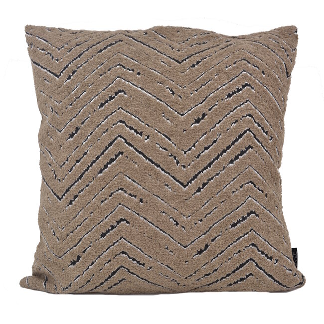 Chenille Chevron Bruin | 45 x 45 cm | Kussenhoes | Polyester