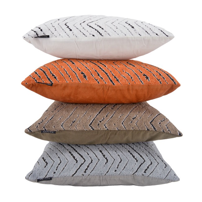 Chenille Chevron Grijs Kussenhoes | 45x45 cm | Polyester