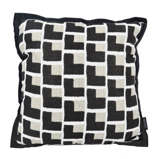 NOVÉE Nordic Block Kissenbezug | 45x45 cm | Samt/Polyester