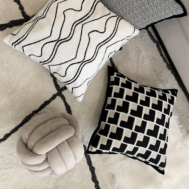 Nordic Block | 45 x 45 cm | Kussenhoes | Velvet/Polyester