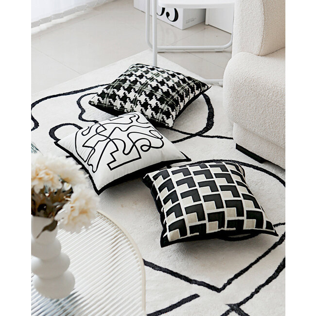 Nordic Block | 45 x 45 cm | Kussenhoes | Velvet/Polyester