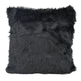 NOVÉE Sierkussen Furry Velvet Zwart | 45 x 45 cm | Velvet/Polyester