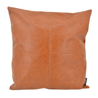 Gek op kussens! Sierkussen Otis Cognac / Bruin | 45 x 45 cm | PU Leder