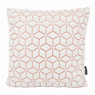 Gek op kussens! White/Rose Geometric | 45 x 45 cm | Kussenhoes | Polyester