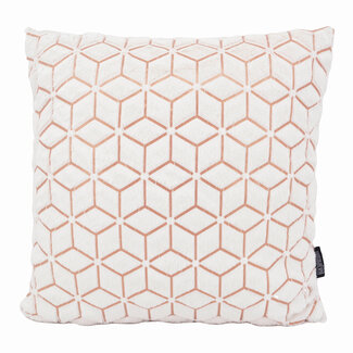 Gek op kussens! White/Rose Geometric Kussenhoes | 45x45 cm | Polyester