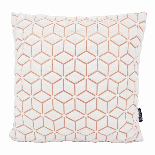 White/Rose Geometric | 45 x 45 cm | Kussenhoes | Polyester