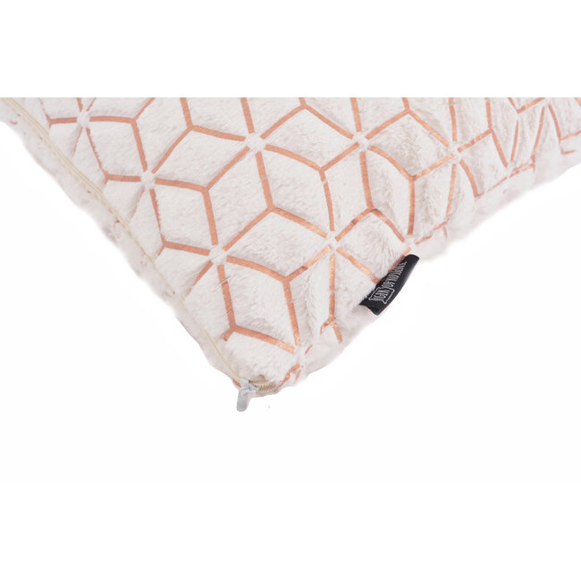 White/Rose Geometric Kussenhoes | 45x45 cm | Polyester